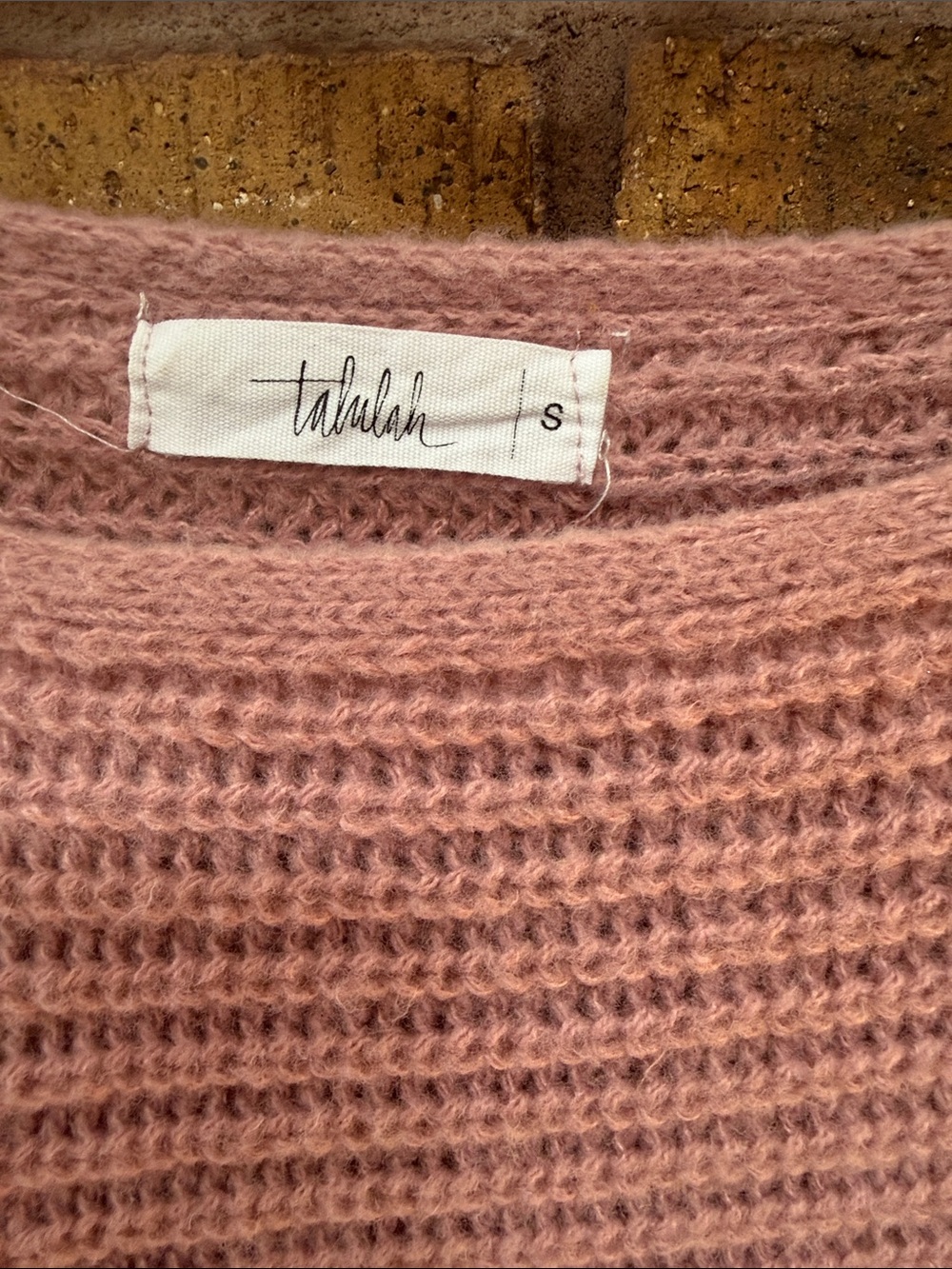 TALULAH Oversized Ribbed Knit Sweater in Dusty Rose - Picture 2 of 3